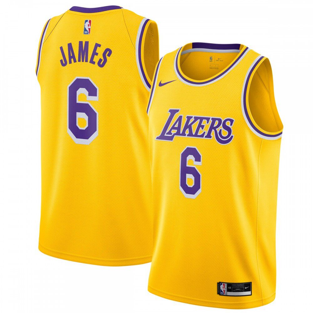 LeBron James Los Angeles Lakers 2021/22 #6 Swingman Player Jersey - Gold - Icon Edition-Pro Kit Vault | Brand New 26/27 Sports Jerseys